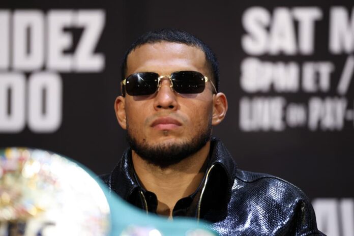 David Benavidez during a press conference