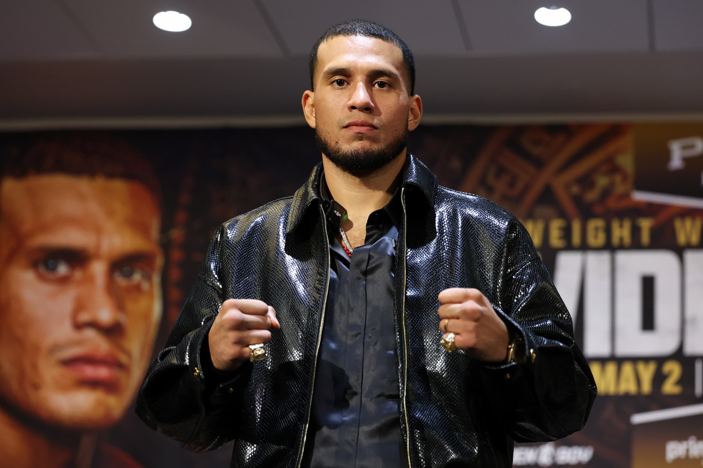 David Benavidez during a press conference