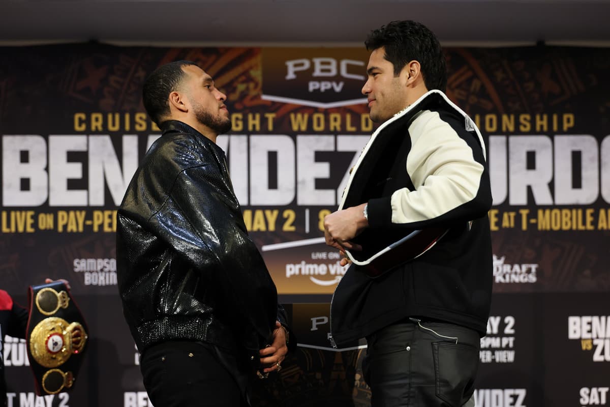 David Benavidez and Gilberto 'Zurdo' Ramirez face off during a launch press conference