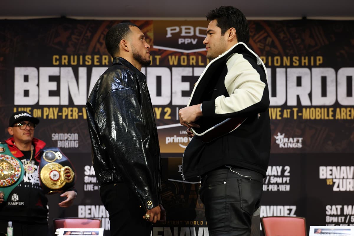 David Benavidez and Gilberto 'Zurdo' Ramirez face off during a launch press conference