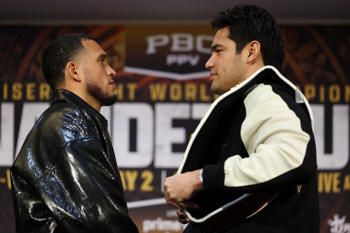David Benavidez and Gilberto 'Zurdo' Ramirez face off during a launch press conference