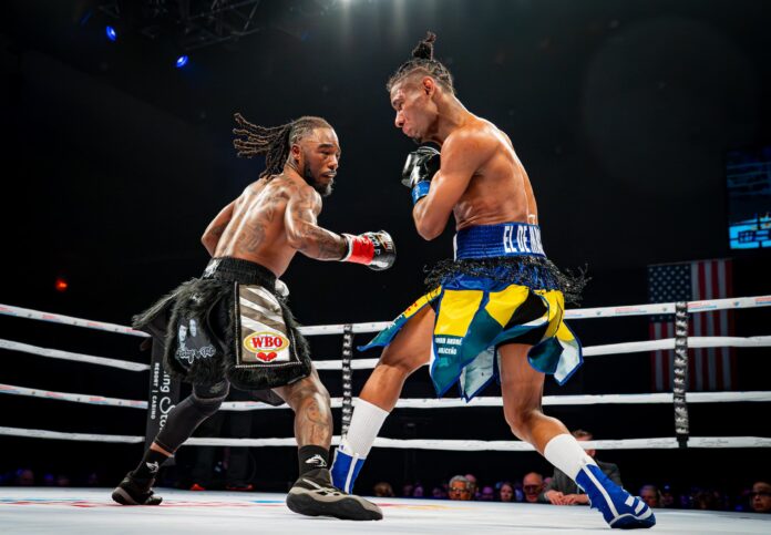 Elijah Pierce and Lorenzo Parra during their boxing match