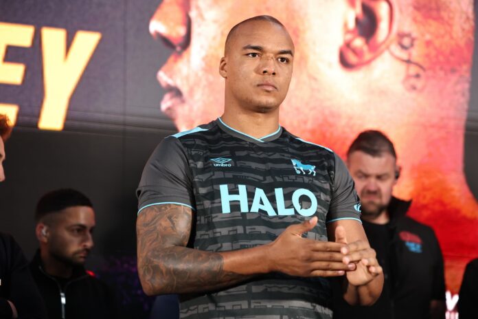Fabio Wardley during the weigh-in ahead of his boxing match
