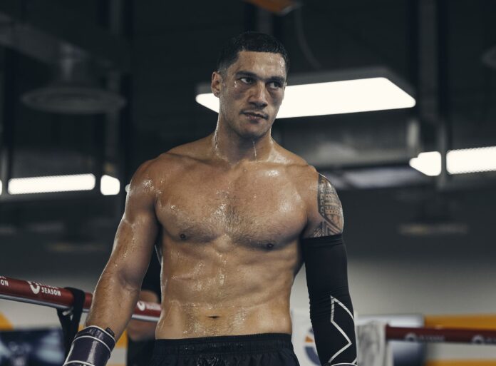 Jai Opetaia during a training session