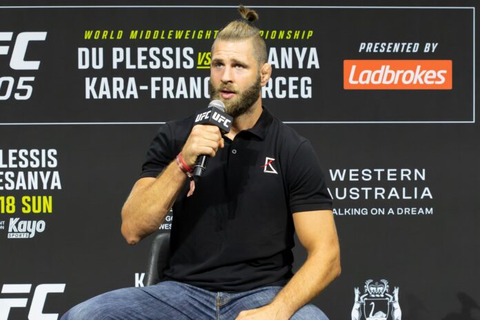 Jiri Prochazka speaking at a UFC 305 guest athlete Q&A event