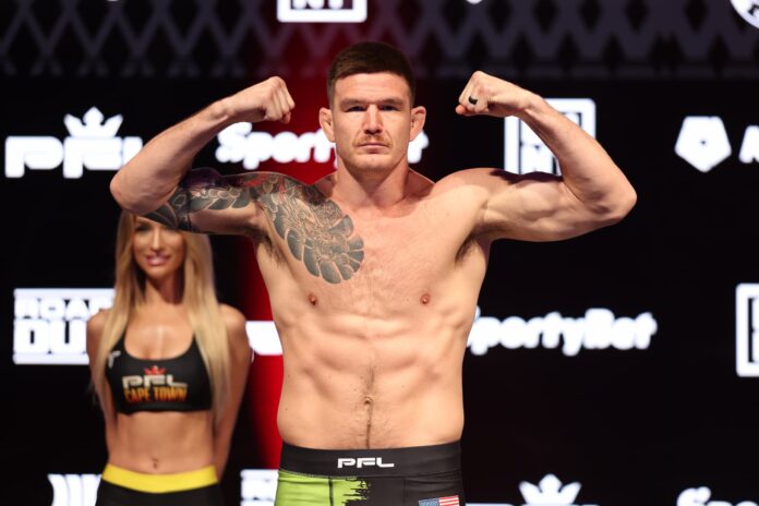 Johnny Eblen during the weigh-in ahead of his MMA bout at PFL South Africa