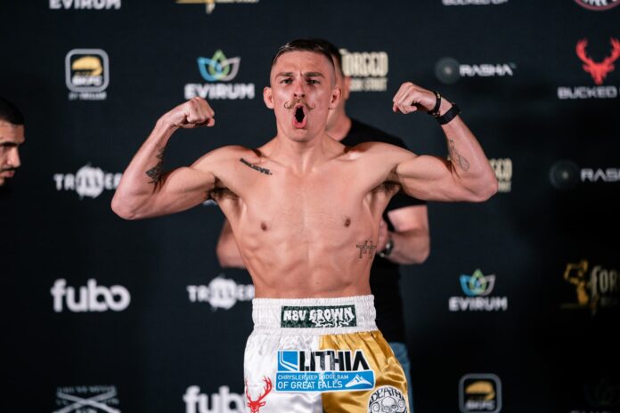 Kai Stewart during the BKFC 62 weigh-ins