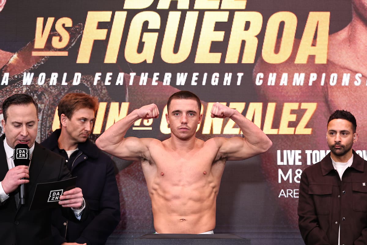 Nick Ball during the weigh-in