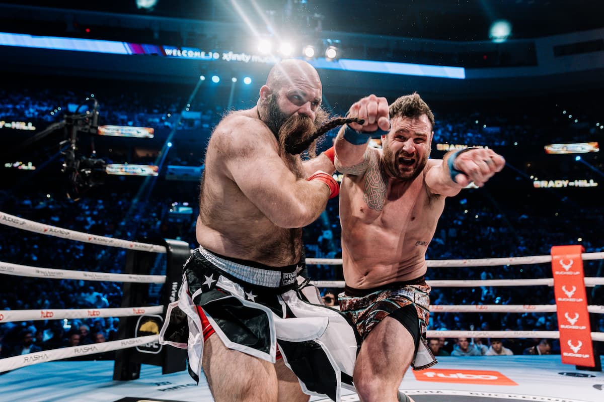 Bear Hill and Patrick Brady during their bout