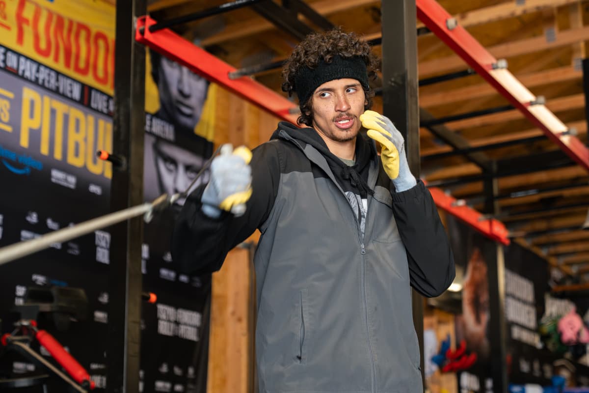 Sebastian Fundora during a training camp