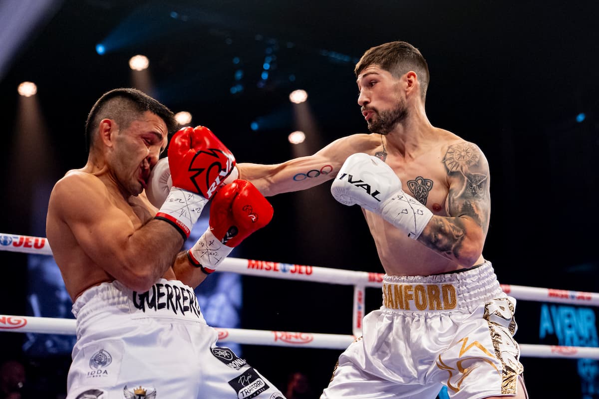 Wyatt Sanford lands a punch during his bout against Alexis Gabriel Camejo