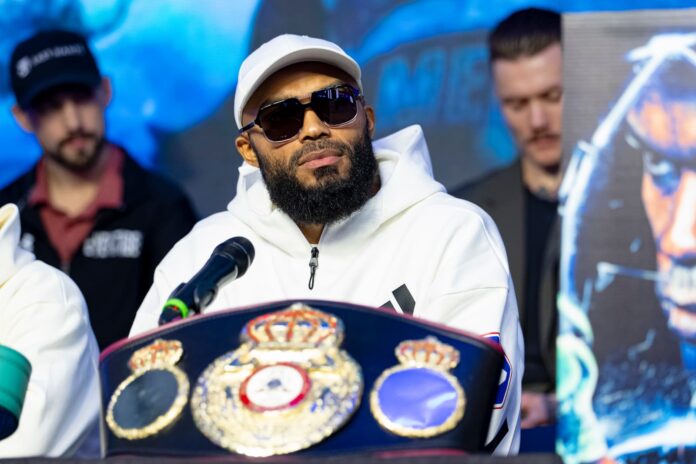 Albert Ramirez at the press conference ahead of his boxing match against Lerrone Richards