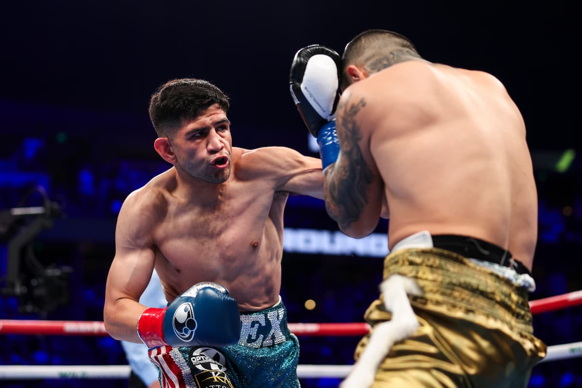 Alexis Rocha during his bout against Joseph Diaz Jr