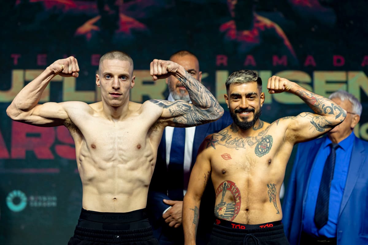 Daylen Pepin and Felipe Bocaz during the weigh-in