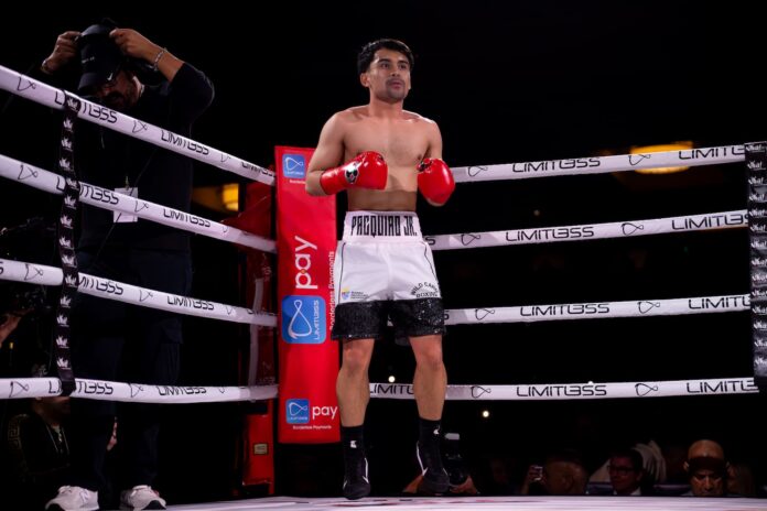 Emmanuel Pacquiao Jr in the ring during his boxing match