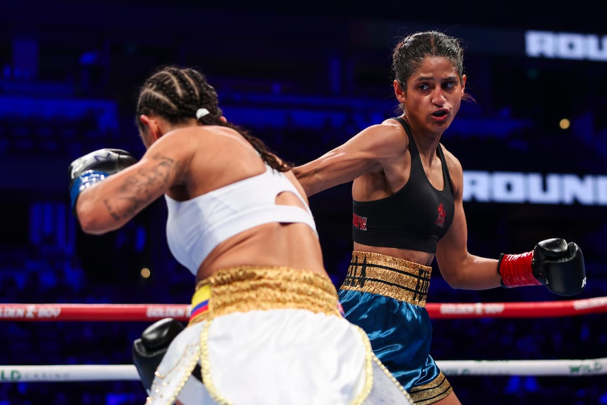 Gabriela Fundora during her bout against Viviana Ruiz Corredor