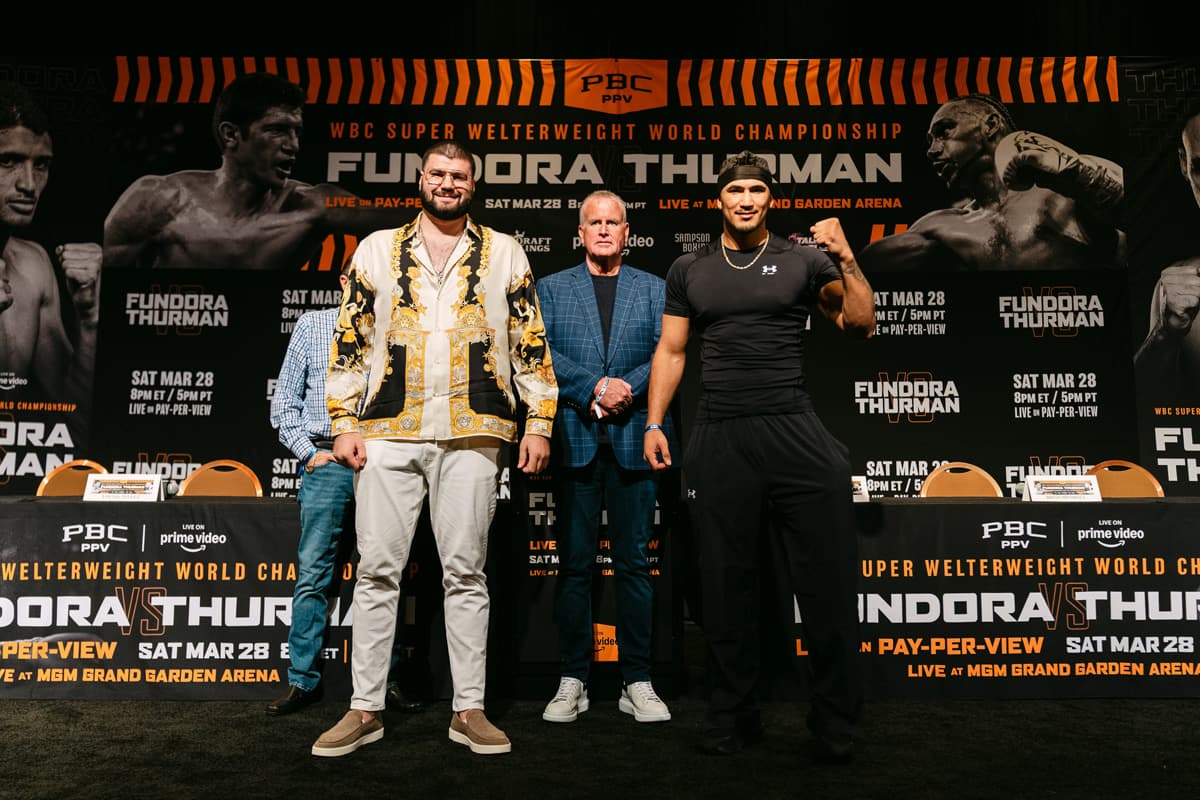 Gurgen Hovhannisyan and Cesar Navarro at the press conference