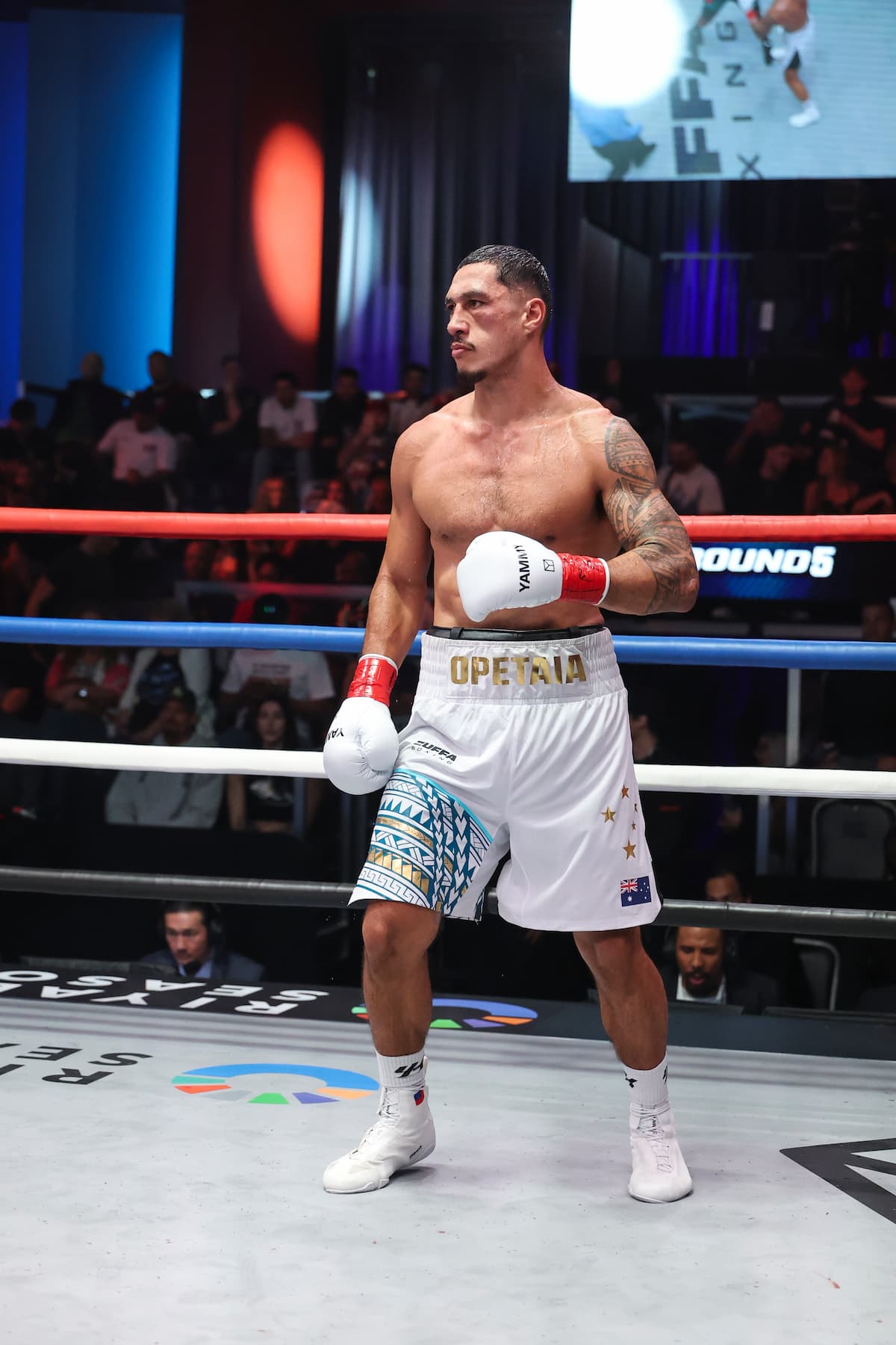 Jai Opetaia in the ring during his bout against Brandon Glanton