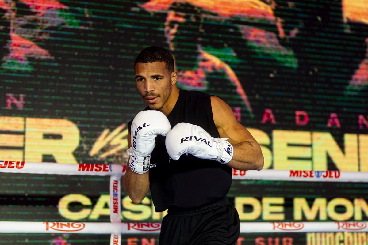 Lenar Perez in the ring during an open workout