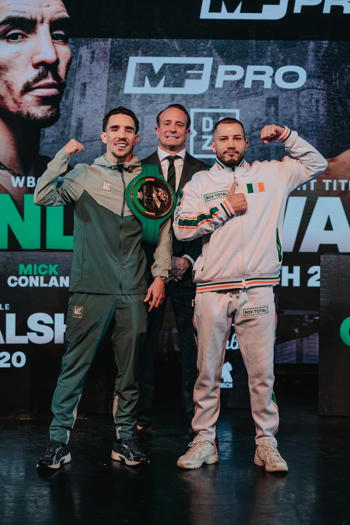 Michael Conlan and Kevin Walsh during the press conference
