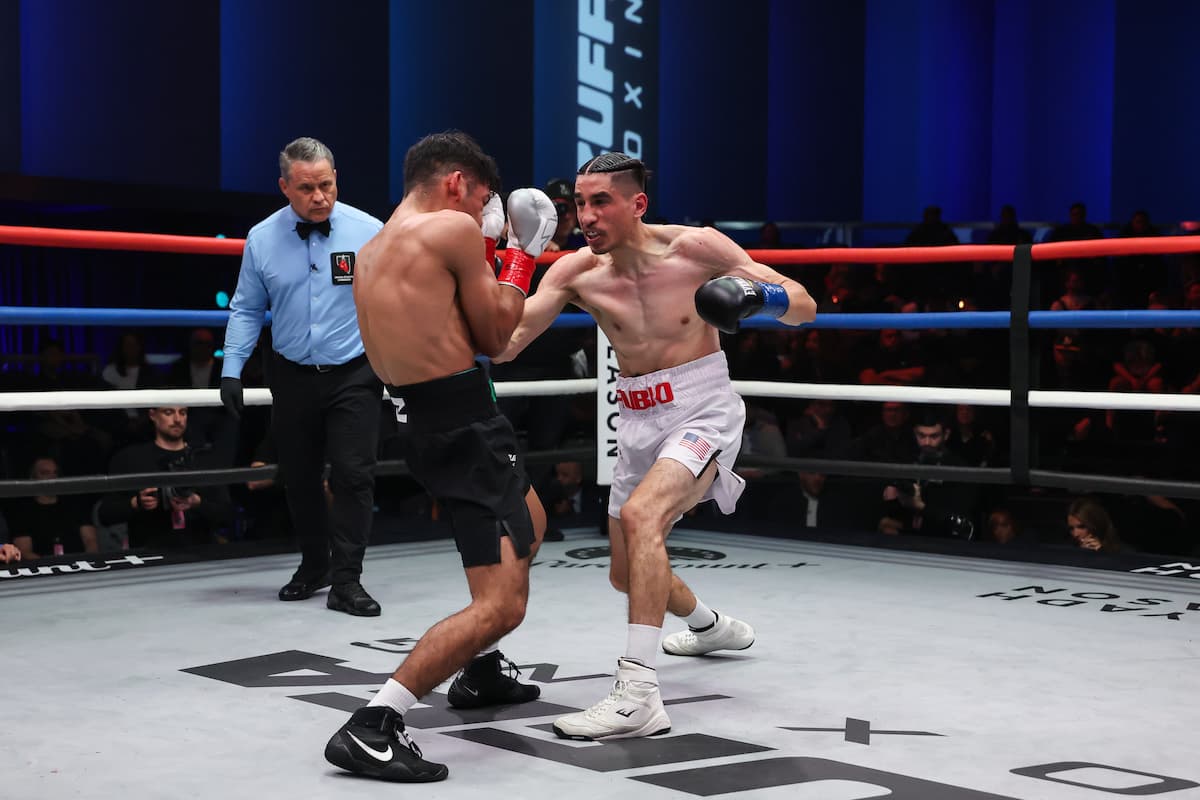 Pablo Rubio during his boxing match against Adan Palma