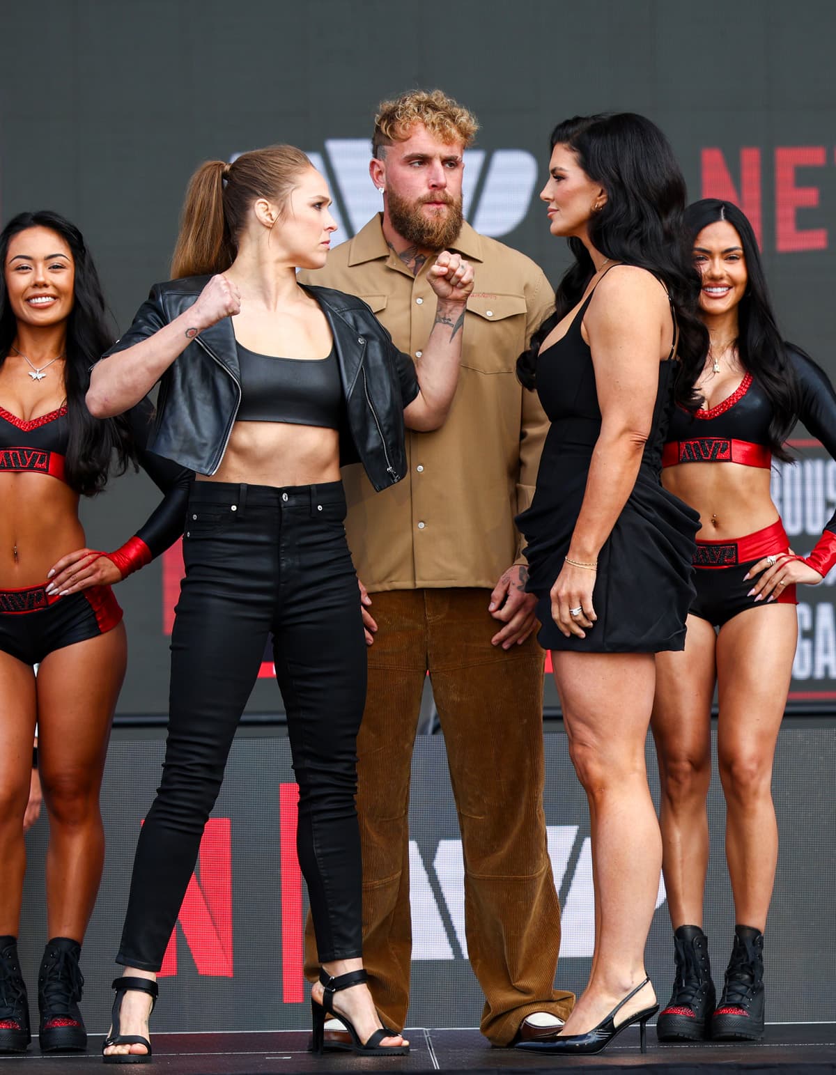 Ronda Rousey and Gina Carano face off at the press conference