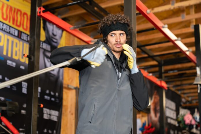 Sebastian Fundora during a training camp ahead of his boxing match against Keith Thurman