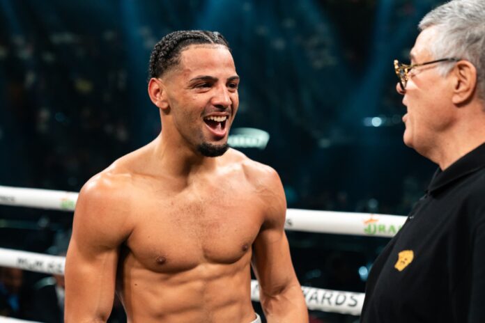 Yoenis Tellez in the ring during his boxing match
