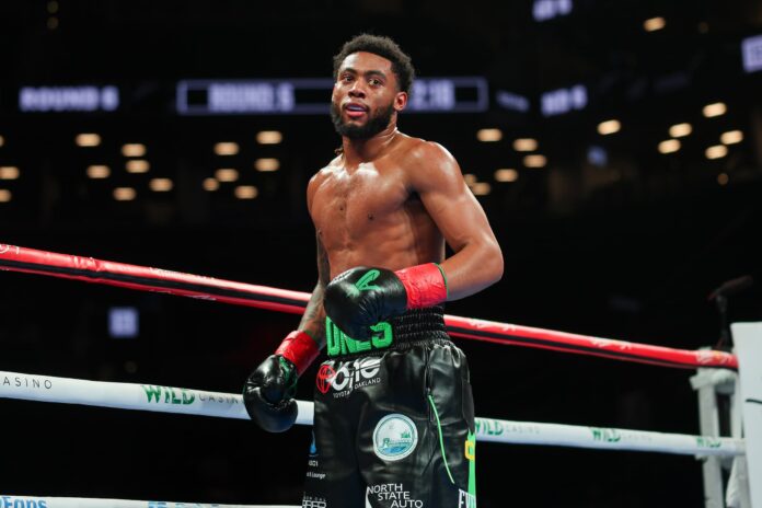 Amari Jones in the ring during his boxing match