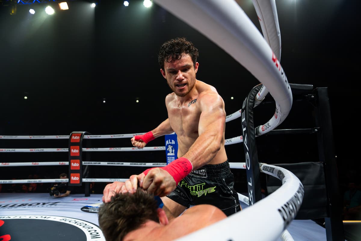 Asher Jack and Chris Drummond during their heavyweight bout