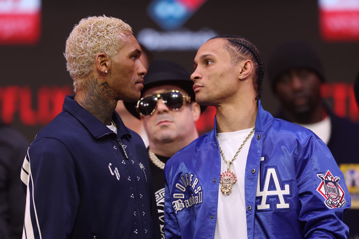 Conor Benn and Regis Prograis face off at the press conference