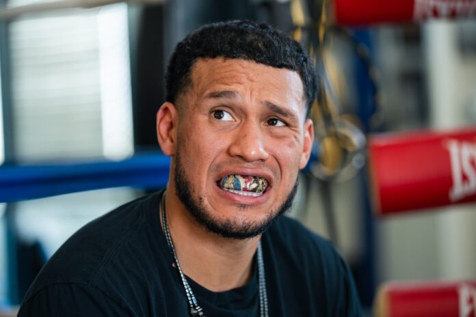 David Benavidez during a training camp at Artist Boxing Gym in Las Vegas