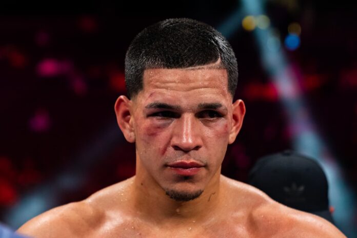 Edgar Berlanga in the ring during his boxing match