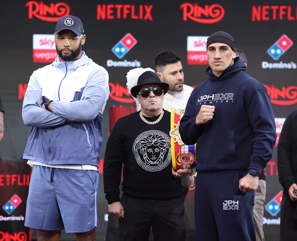 Frazer Clarke and Justis Huni at the press conference
