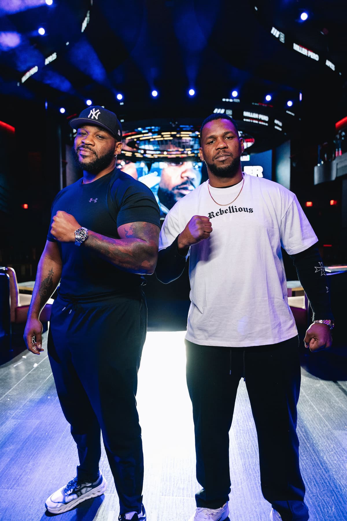 Jarrell Miller and Lenier Pero posing