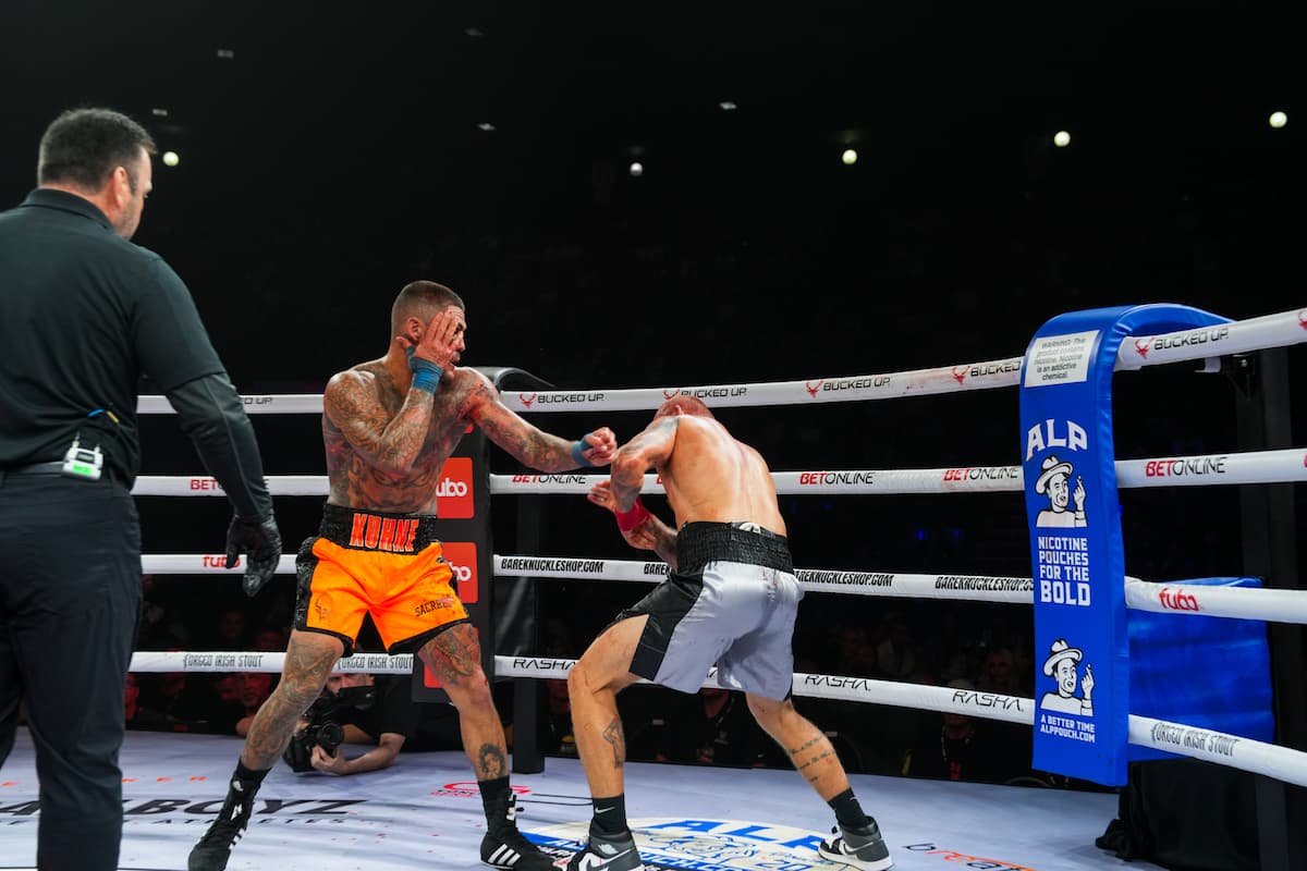 Josh Kuhne and Mick Whitehead during their welterweight bout