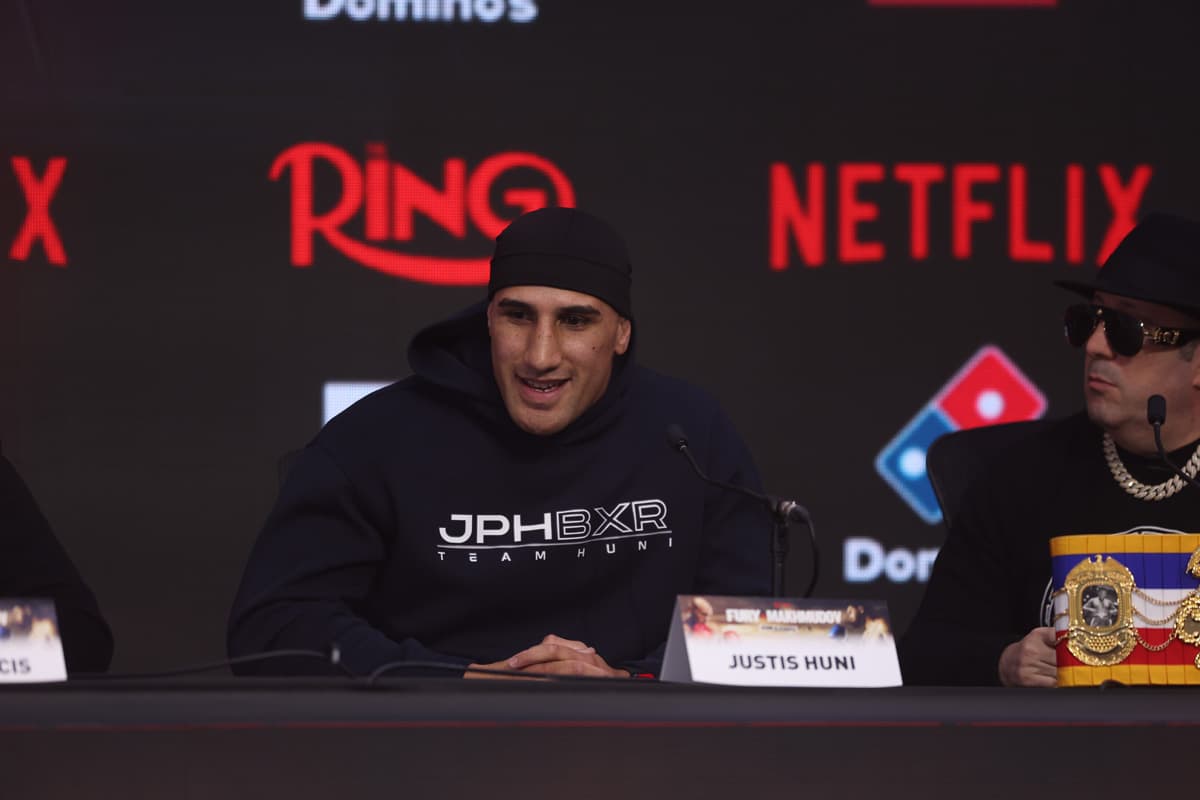 Justis Huni at the press conference