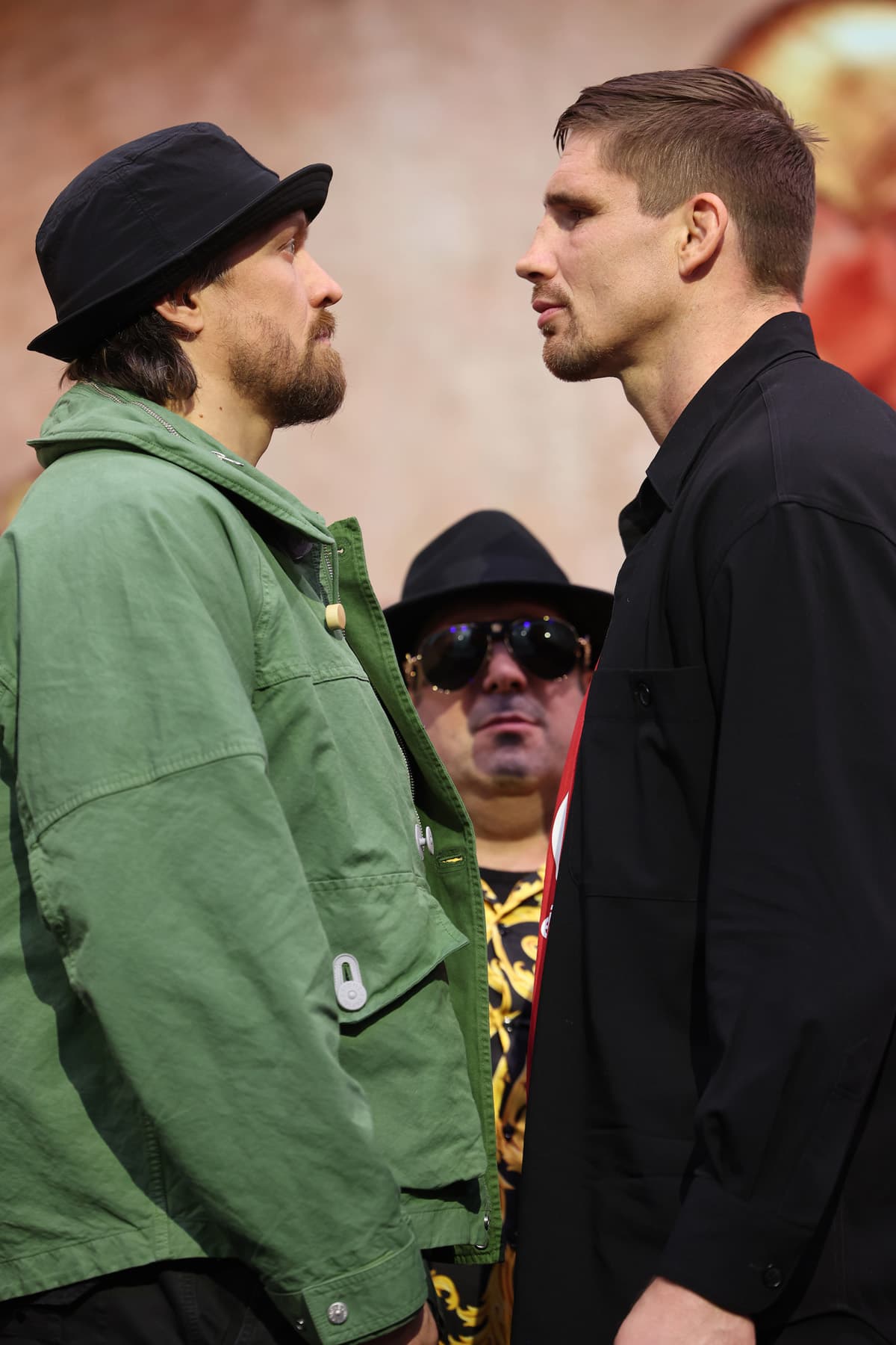 Oleksandr Usyk and Rico Verhoeven face off at a launch press conference ahead of their boxing match