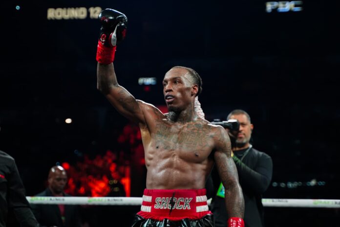 O'Shaquie Foster in the ring during his boxing match
