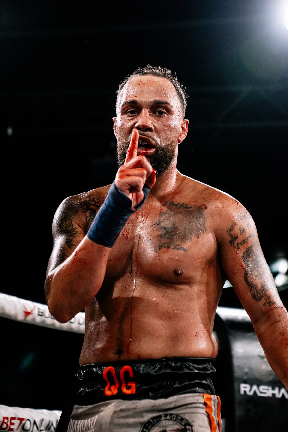 Quentin Gaskins celebrates his victory after the fight