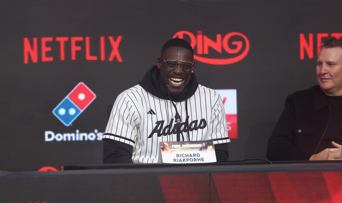 Richard Riakporhe at the press conference