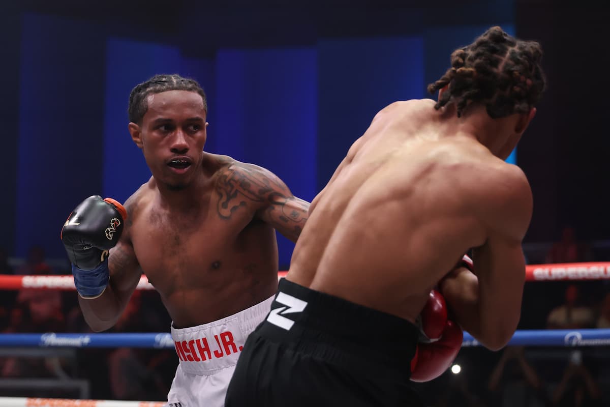 Tony Hirsch Jr during his boxing match against Robert Meriwether III