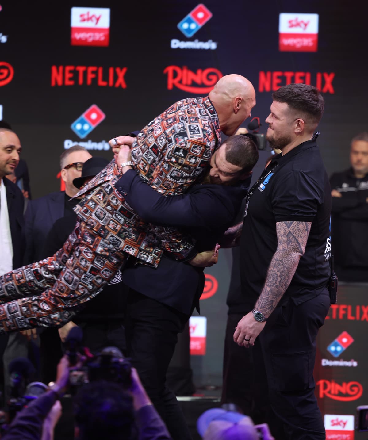 Tyson Fury and Arslanbek Makhmudov at the press conference