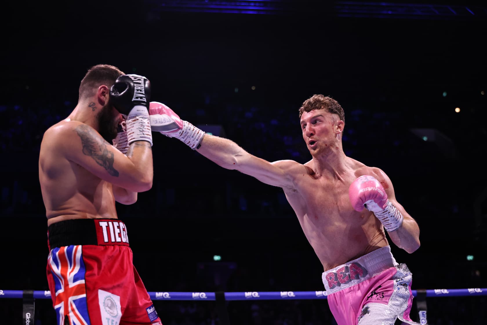 Bradley Rea throws a punch during his bout against Liam Cameron