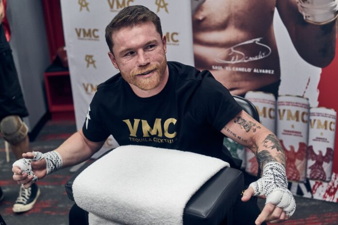 Canelo Alvarez backstage before fight