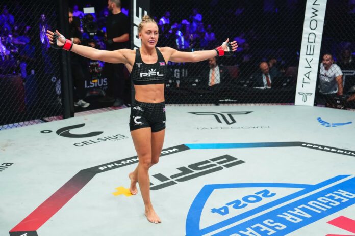 Dakota Ditcheva following a dominant performance at a PFL event in Uncasville, Connecticut