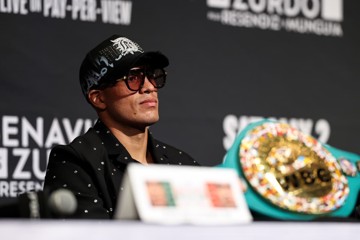 David Benavidez at a press conference in Las Vegas