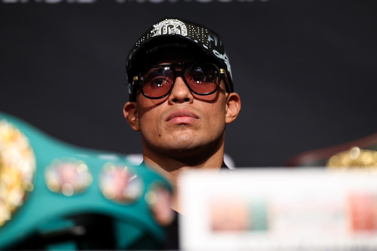 David Benavidez at a press conference in Las Vegas