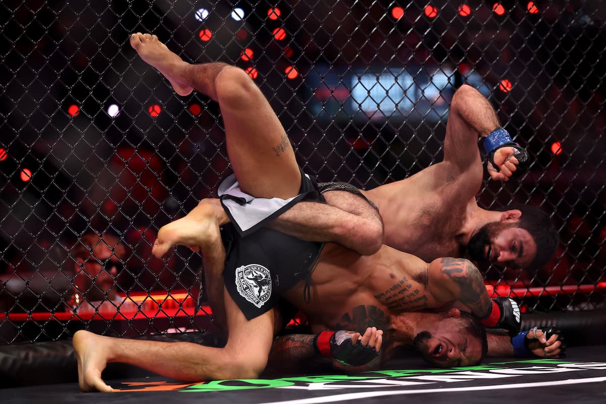 David Mgoyan and Albert Morales during their MMA bout
