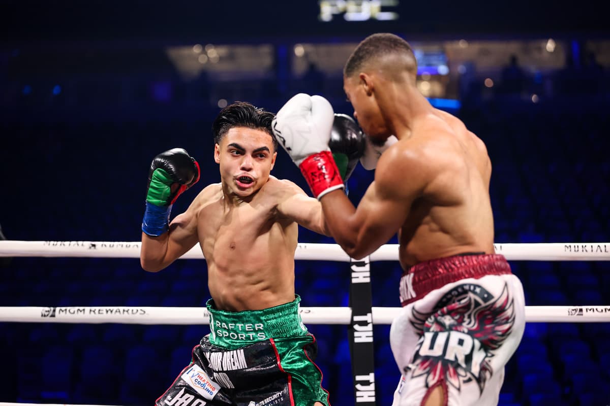 Dylan Capetillo throwing a jab during his fight against James William Pierce